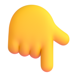 Mão apontando para baixo